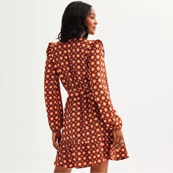 Draper James Geometric Floral Long Sleeve Wrap Dress | NWT Size Large - Picture 16 of 16